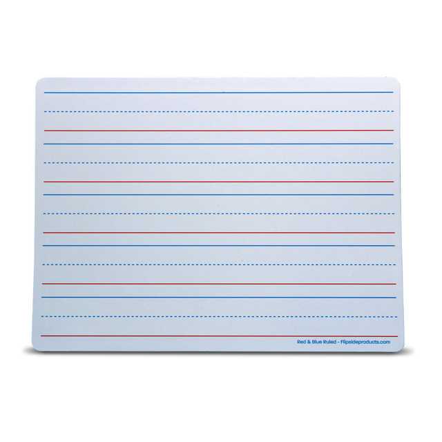 FLIPSIDE Flipside Products Magnetic Dry Erase Learning Mat, Two-Sided Red & Blue Ruled/Plain, 9" x 12", Pack of 12