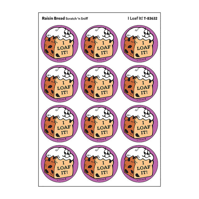 TREND ENTERPRISES INC. TREND I Loaf It!/Raisin Bread Scent Retro Scratch 'n Sniff Stinky Stickers®, 24 ct.