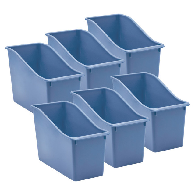 TEACHER CREATED RESOURCES Teacher Created Resources® Slate Blue Plastic Book Bin, Pack of 6