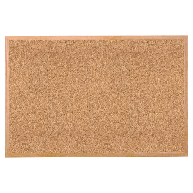 GHENT Ghent® Natural Cork Bulletin Board with Wood Frame, 2'H x 3'W