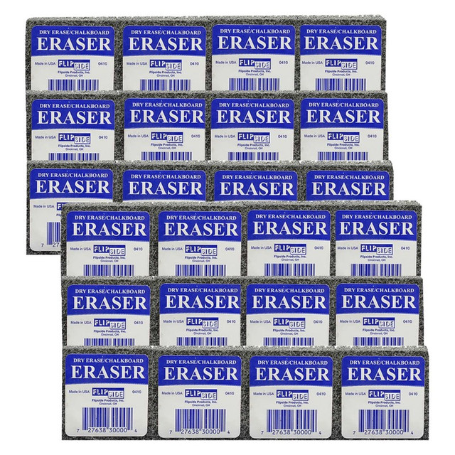 FLIPSIDE Flipside Products Student Eraser, 2" Width, 2" Length, 12 Per Pack, 2 Packs
