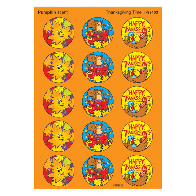 TREND ENTERPRISES INC. TREND Thanksgiving Time/Pumpkin Stinky Stickers®, 60 ct.