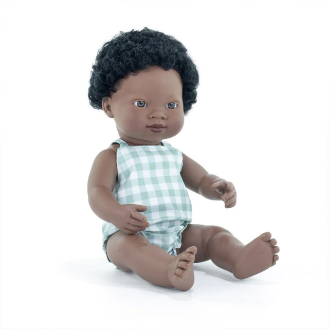 MINILAND EDUCATIONAL CORPORATION Miniland My Friends & Me Baby Doll, African Boy, 15", Boxed