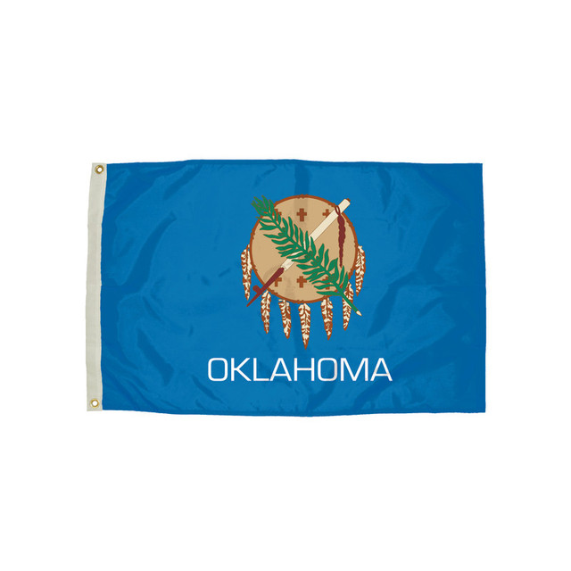 FLAGZONE LLC FlagZone Durawavez Nylon Outdoor Flag with Heading & Grommets, Oklahoma, 3ft x 5ft