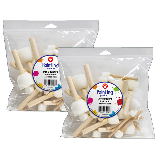 HYGLOSS PRODUCTS INC. Hygloss® Dot Daubers, 4 Sizes, 40 Per Pack, 2 Packs