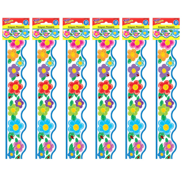 TREND ENTERPRISES INC. TREND Crayon Flowers Terrific Trimmers®, 39 Feet Per Pack, 6 Packs