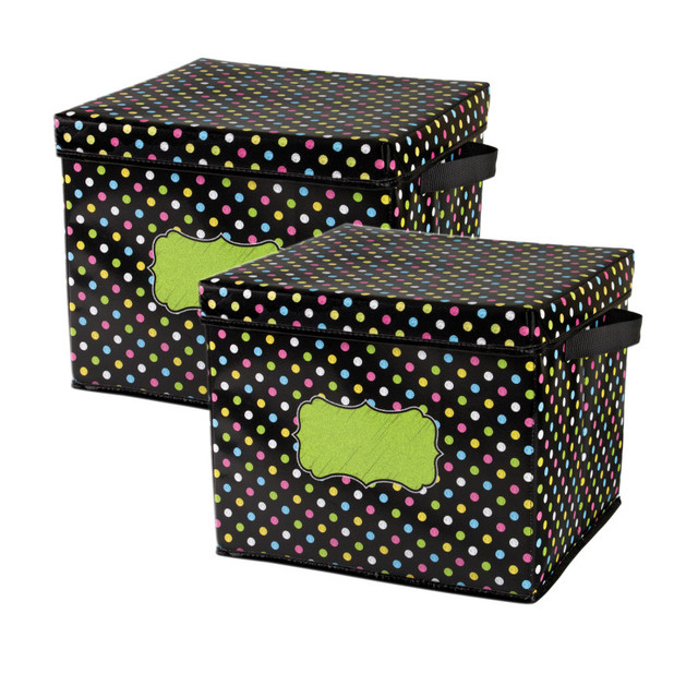 TEACHER CREATED RESOURCES Teacher Created Resources® Chalkboard Brights Storage Box with Lid, Pack of 2 TEACHER CREATED RESOURCES Teacher Created Resources® Chalkboard Brights Storage Box with Lid, Pack of 2