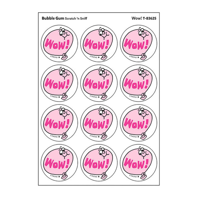 TREND ENTERPRISES INC. TREND Wow!/Bubble Gum Scented Stickers, Pack of 24