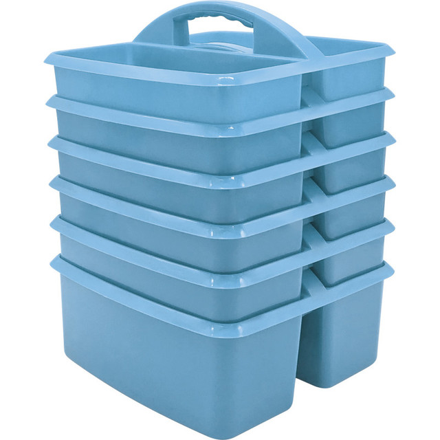 TEACHER CREATED RESOURCES Teacher Created Resources® Light Blue Plastic Storage Caddy, Pack of 6