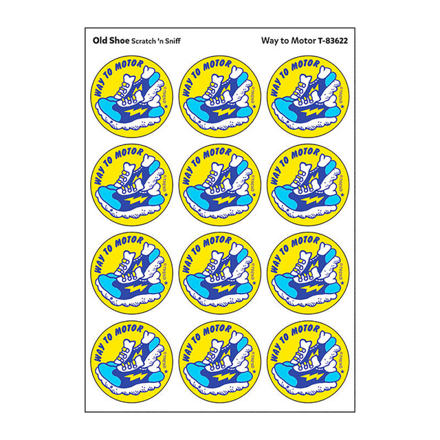 TREND ENTERPRISES INC. TREND Way to Motor/Old Shoe Scented Stickers, Pack of 24