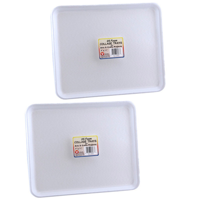 HYGLOSS PRODUCTS INC. Hygloss® Foam Trays, 9" x 11", 25 Per Pack, 2 Packs