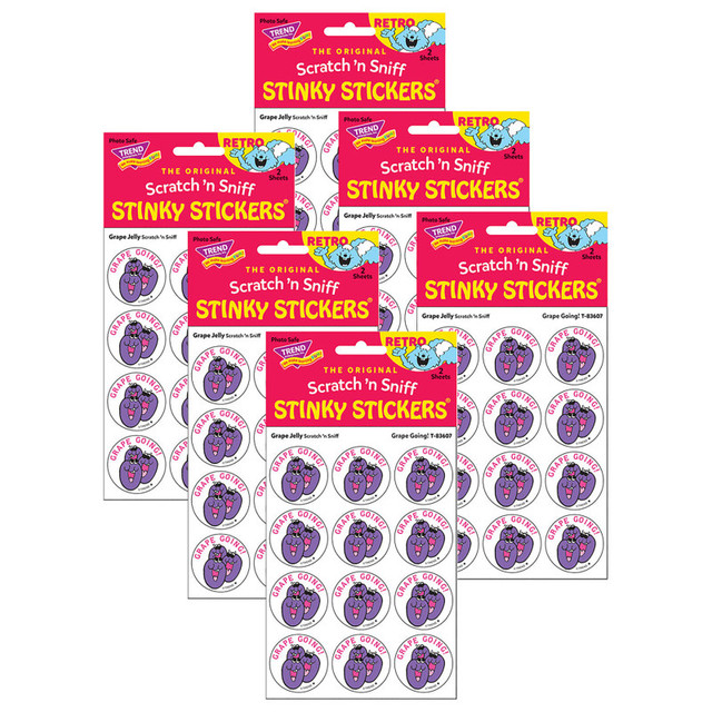TREND ENTERPRISES INC. TREND Grape Going!/Grape Jelly Scented Stickers, 24 Per Pack, 6 Packs TREND ENTERPRISES INC. TREND Grape Going!/Grape Jelly Scented Stickers, 24 Per Pack, 6 Packs