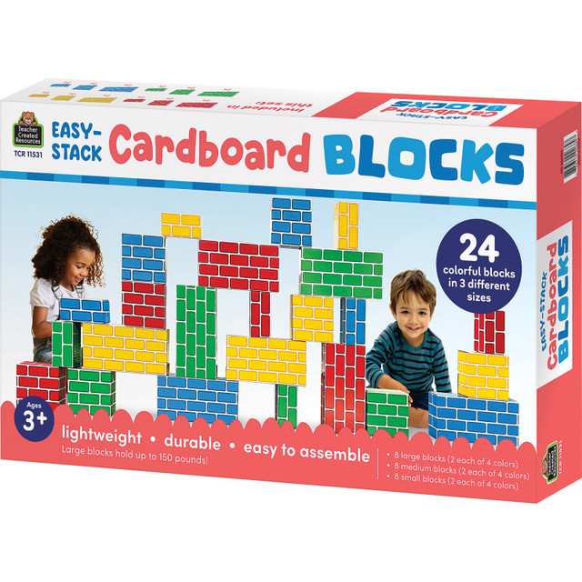 TEACHER CREATED RESOURCES Teacher Created Resources® Easy-Stack Cardboard Blocks, 24 Piece Set TEACHER CREATED RESOURCES Teacher Created Resources® Easy-Stack Cardboard Blocks, 24 Piece Set