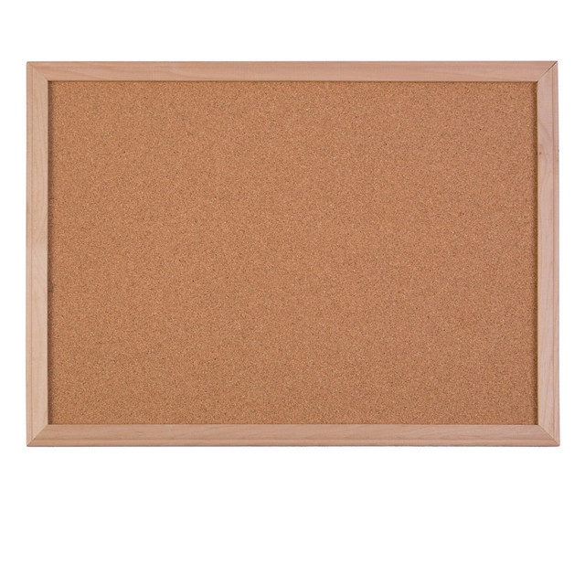 FLIPSIDE Crestline Products Wood Framed Cork Board, 24" x 36"