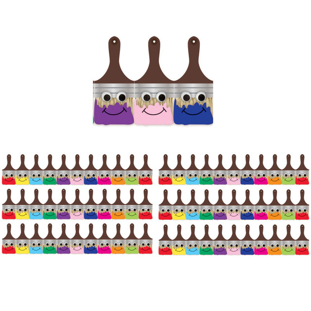 HYGLOSS PRODUCTS INC. Hygloss® Happy Paintbrush Die Cut Classroom Border, 36 Feet Per Pack, 6 Packs