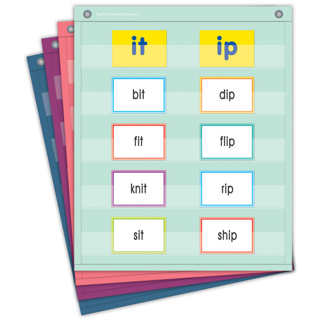 TEACHER CREATED RESOURCES Teacher Created Resources® Oh Happy Day Magnetic Mini Pocket Charts, 14" x 17", Set of 4