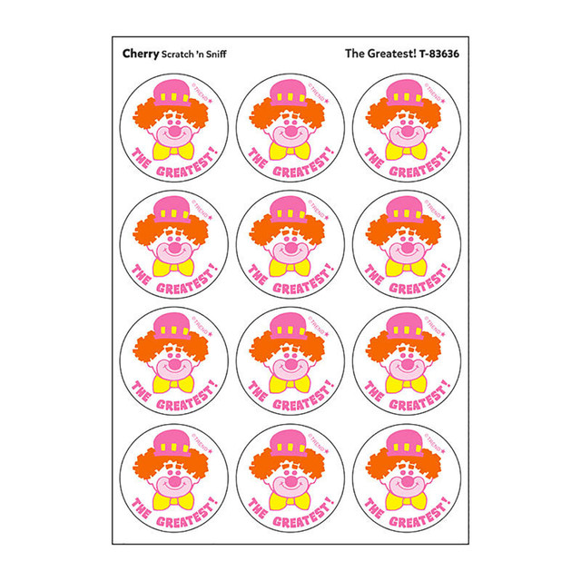 TREND ENTERPRISES INC. TREND The Greatest!/Cherry Scent Retro Scratch 'n Sniff Stinky Stickers®, 24 ct.