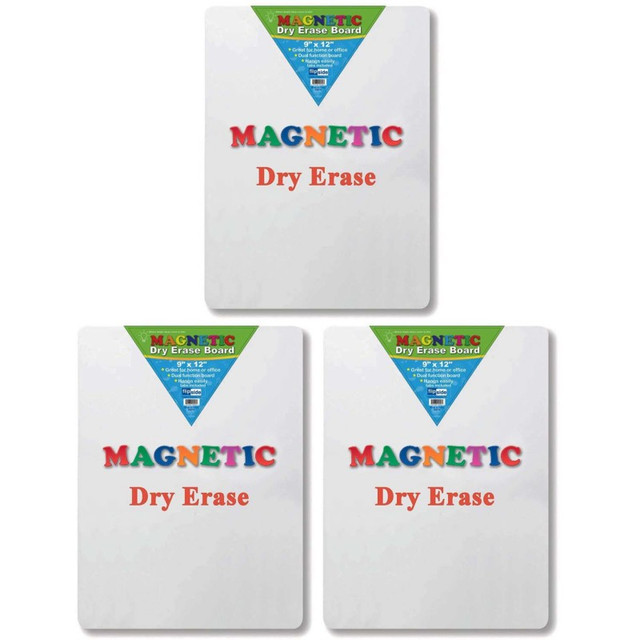 FLIPSIDE Flipside Products Magnetic Dry Erase Board, 9" x 12", Pack of 3