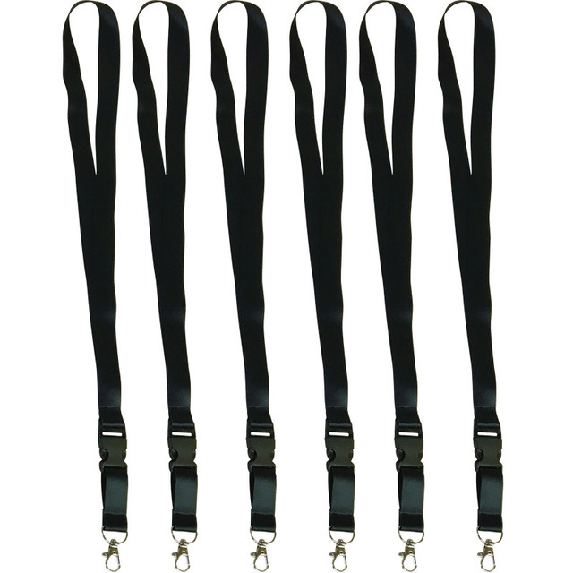 TEACHER CREATED RESOURCES Teacher Created Resources® Black Lanyard, Pack of 6