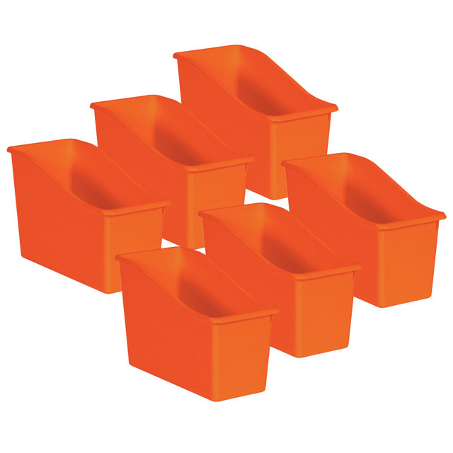 TEACHER CREATED RESOURCES Teacher Created Resources® Orange Plastic Book Bin, Pack of 6