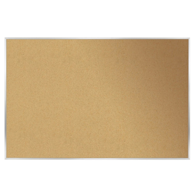 GHENT Ghent® Natural Cork Bulletin Board with Aluminum Frame, 2'H x 3'W