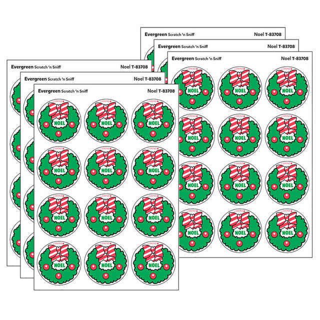 TREND ENTERPRISES INC. TREND Noel/Evergreen Scent Retro Scratch 'n Sniff Stinky Stickers®, 24 Per Pack, 6 Packs