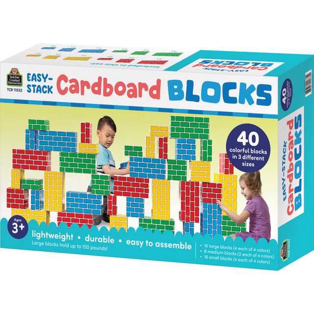 TEACHER CREATED RESOURCES Teacher Created Resources® Easy-Stack Cardboard Blocks, 40 Piece Set
