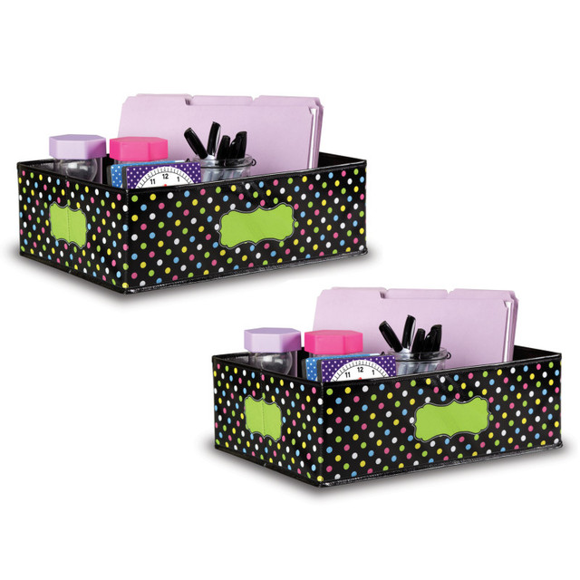 TEACHER CREATED RESOURCES Teacher Created Resources® Chalkboard Brights Storage Bin, 16" x 11" x 5", Pack of 2