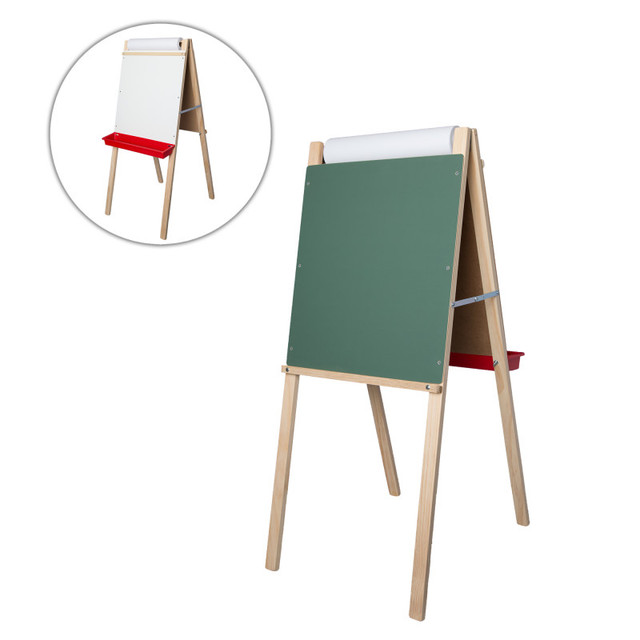 FLIPSIDE Crestline Products Child's Deluxe Double Easel, Green Chalkboard/Dry Erase Board, 44" T x 19" W