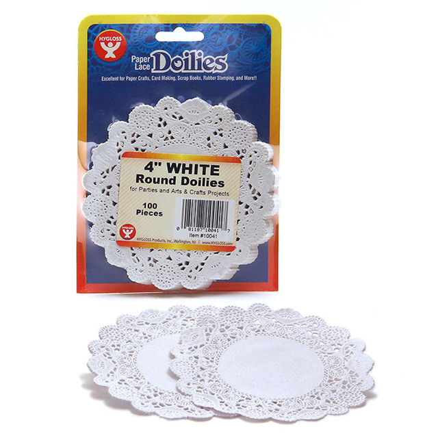 HYGLOSS PRODUCTS INC. Hygloss® Round Doilies, White, 4", Pack of 100