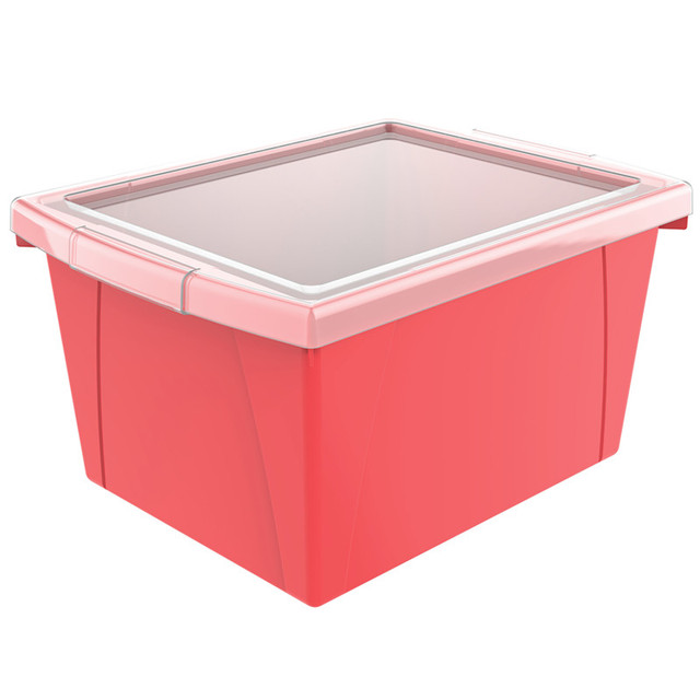 STOREX INDUSTRIES Storex 4 Gallon Storage Bin with Lid, Red STOREX INDUSTRIES Storex 4 Gallon Storage Bin with Lid, Red