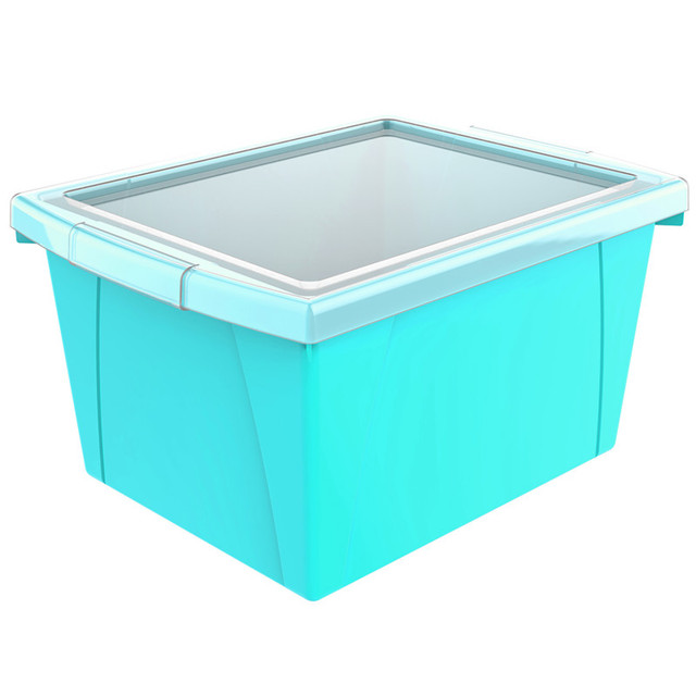 STOREX INDUSTRIES Storex 4 Gallon Storage Bin with Lid, Teal