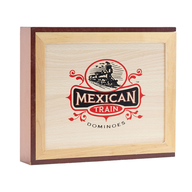 UNIVERSITY GAMES University Games Mexican Train Dominoes in Wooden Case