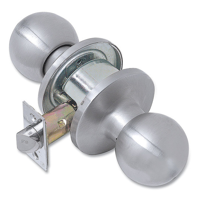 TELL MANUFACTURING CL100294 Light Duty Commercial Passage Knob Lockset, Stainless Steel Finish