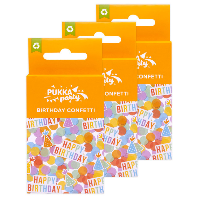 PUKKA PADS USA CORP Pukka Party Bright Card & Tissue Birthday Confetti, 3 Packs PUKKA PADS USA CORP Pukka Party Bright Card & Tissue Birthday Confetti, 3 Packs