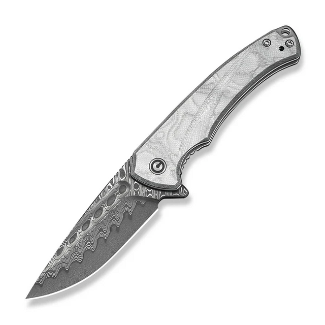 CIVIVI Knives C24040-DS1 Voidflare Flipper Knife G10 With Aluminum Foil Handle (2.92"" Damascus Blade)