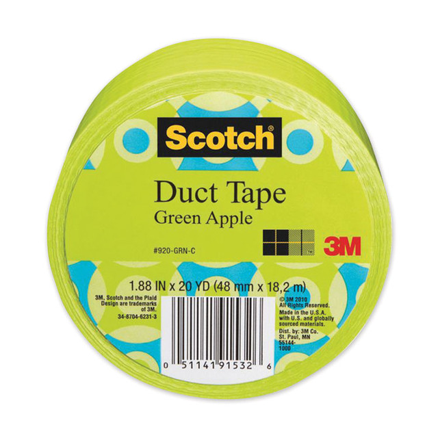 3M/COMMERCIAL TAPE DIV. Scotch® 70005059269 Duct Tape, 1.88" x 20 yds, Green Apple