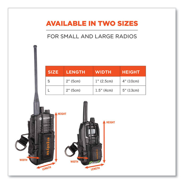 TENACIOUS HOLDINGS, INC. ergodyne® 19773 Squids 3772 Radio Holster Trap, Large, 1.5 x 2 x 5, Polyester, Black