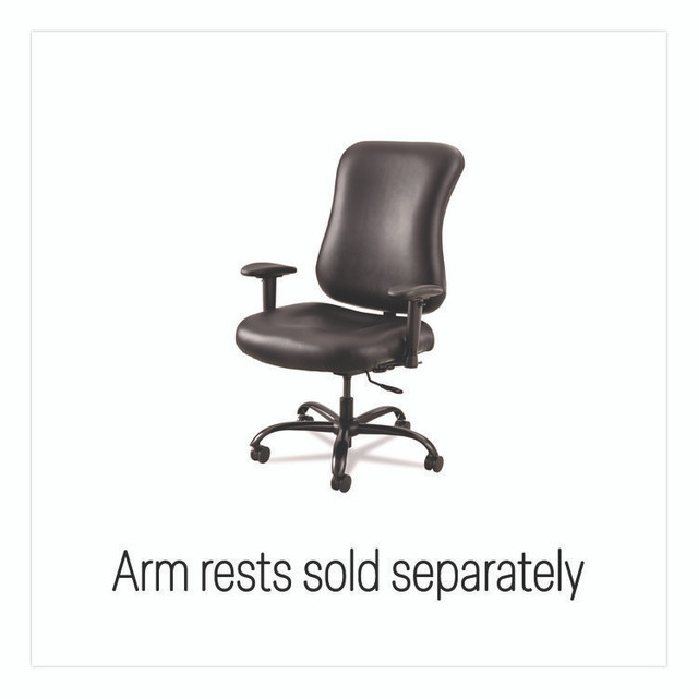 SAFCO PRODUCTS 3592BL Optimus High Back Big and Tall Chair, Vinyl, Supports Up to 400 lb, 19" to 22" Seat Height, Black