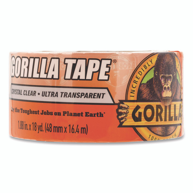 GORILLA GLUE COMPANY 6060002 Crystal Clear Tape, 3" Core, 1.88" x 18 yds