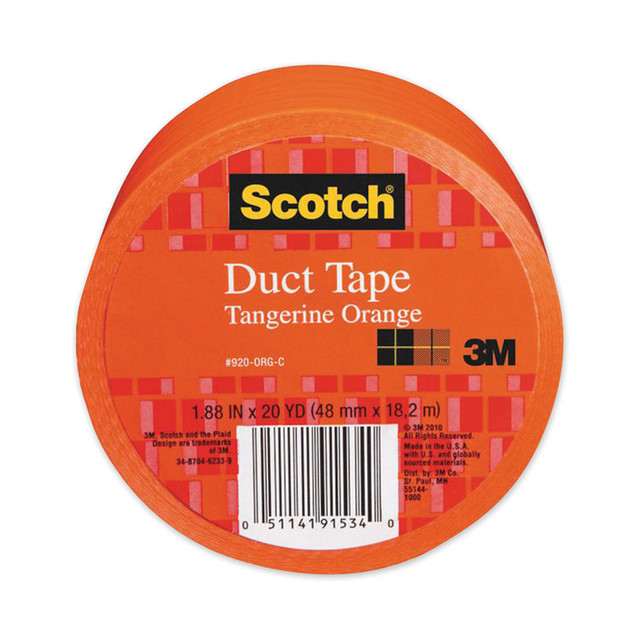 3M/COMMERCIAL TAPE DIV. Scotch® 70005059285 Duct Tape, 1.88" x 20 yds, Tangerine Orange
