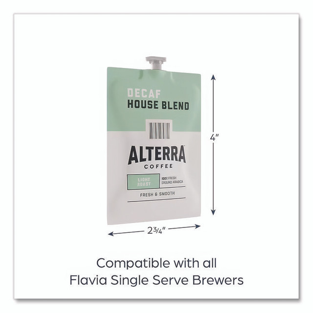 MARS, INC. ALTERRA® MDRA187 Coffee Freshpack Pods, House Blend Decaf, Light Roast, 0.25, 100/Carton