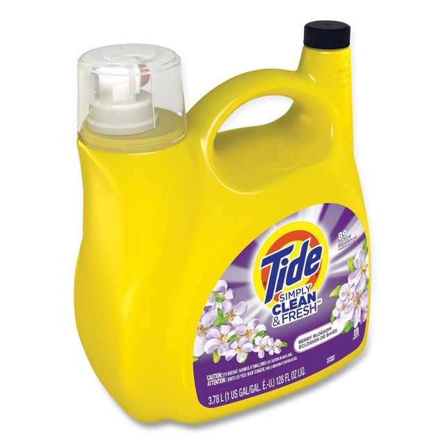 PROCTER & GAMBLE Tide® 58710 Simply Clean and Fresh Laundry Detergent, Berry Blossom, 89 Loads, 128 oz Pump Bottle