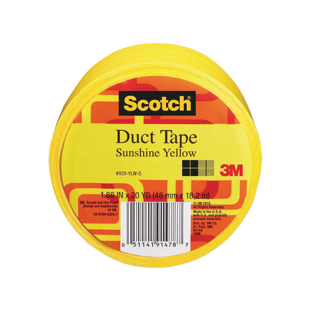 3M/COMMERCIAL TAPE DIV. Scotch® 70005058196 Duct Tape, 1.88" x 20 yds, Sunshine Yellow