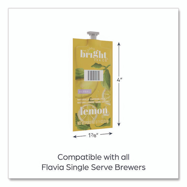 MARS, INC. The Bright Tea Co. MDRB502 Tea Freshpack Pods, Lemon Herbal, 0.1 oz, 100/Carton