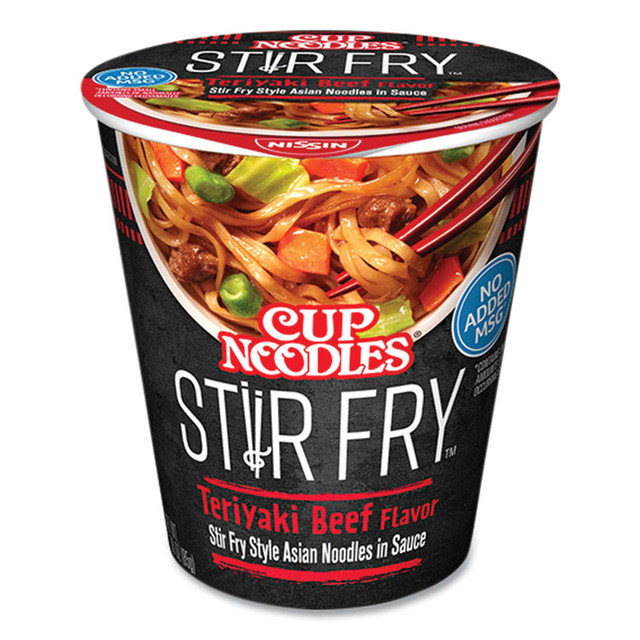 NISSIN FOODS NIS42401 Cup Noodles Stir Fry, Teriyaki Beef, 3 oz Cup, 6/Carton
