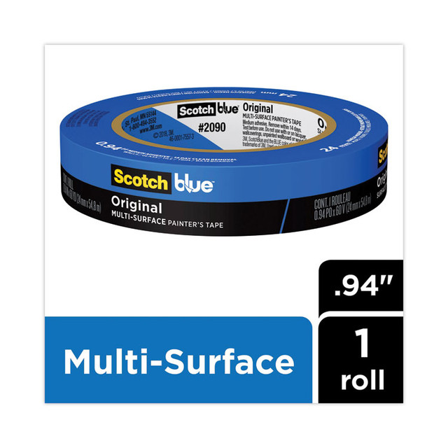 3M/COMMERCIAL TAPE DIV. ScotchBlue™ 2090-24A Original Multi-Surface Painter's Tape, 3" Core, 0.94" x 60 yds, Blue
