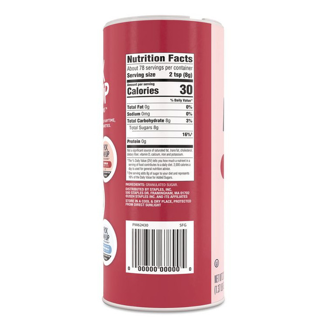 PICK ME UP PROVISIONS PM62430 Pure Sugar, 22 oz Canister, 8/Pack