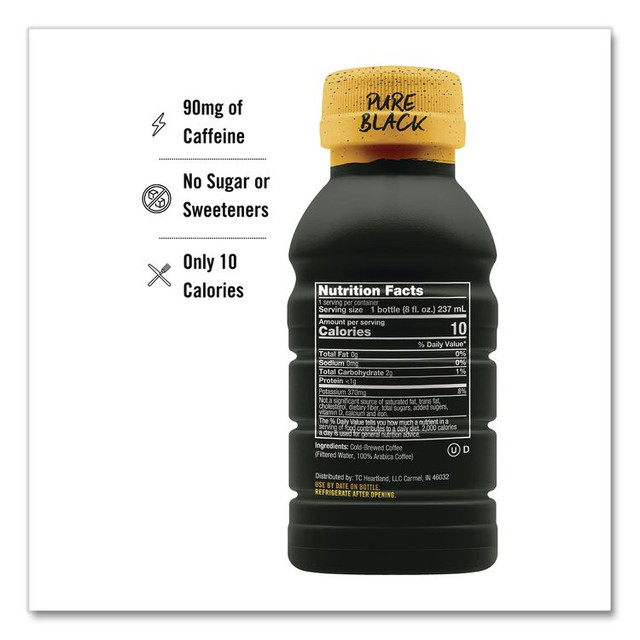 JAVA HOUSE HFP01781 Cold Brew Coffee, Pure Black, 8 oz Bottle, 24/Carton