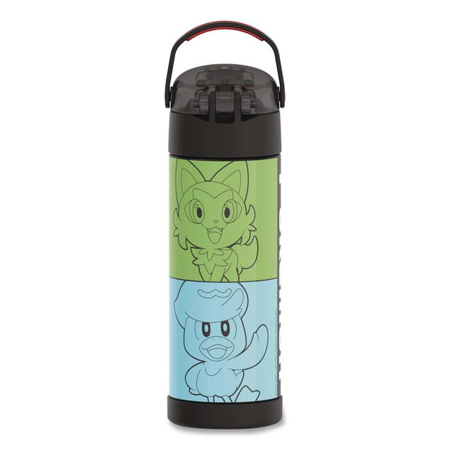 THERMOS LLC F42105PM6M FUNtainer Pokémon Stainless Steel Vacuum Insulated Water Bottle, 16 oz, Multicolor